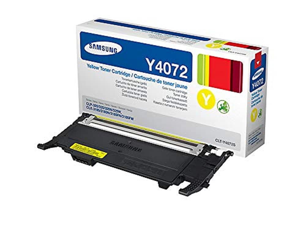 Samsung CLT-Y4072S Toner Cartridge 1000páginas Yellow Toner Cartridge - for Laser Printers (Cartridge, Yellow, Laser, CLP-320, CLP-325, CLX-3185, Black, Yellow)