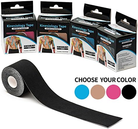 Kinesiology Tape for Athletic Sports(1 roll pack),Sports Muscle Tape,FDA Certified.Pain relief,Provides muscle support.Water resistant, Breathable, Cotton, Uncut 2 inches x 16.4 Ft Roll（SKIN）