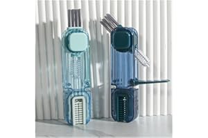 VIDONIO 4 in 1 Bottle Gap Cleaning Brush - 2 PCS Multifunctional Cup Lid Cleaning Tools, Mutipurpose Tiny Silicone Cup Holder Cleaner Nipple Cleaning Brush, Home Kitchen Cleaning Tools