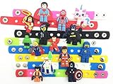 24 Qute Super Hero（16 Shoe Charms + 8 Bracelet ）For Fit Croc & Wristband Kid Gifts