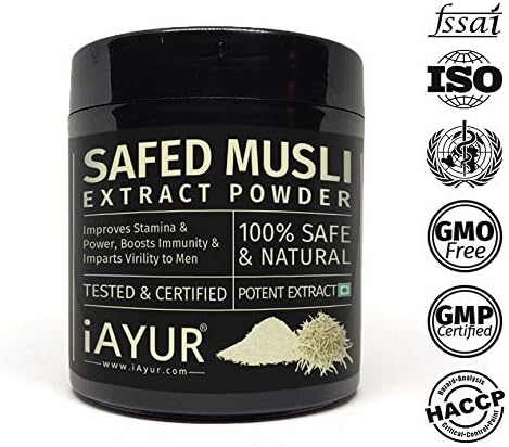 iAYUR Safed Musli Extract Powder 100 Gms| Tested & Certified 100% Potent, Natural, Pure & Safe - Stamina, Power & Immunity
