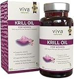 Krill Oil Supplement for Women with Evening Primrose Oil - Antarctic Krill Oil 1250 mg with Omega-3s, EPA, DHA and Astaxanthin for Joint and Brain Health, 90 Capsules with No Fishy Taste