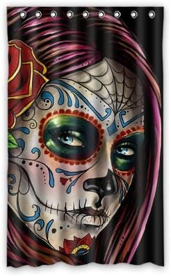 Shading Blackout Thermal Insulation Window Curtains Custom Flower Sugar Skull Window Window Curtain 52" x 84" Inch - 1 Piece