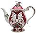 StealStreet SS-CG-10676, 9.5 Inch Porcelain Teapot with Holiday Color Doves and Flowers