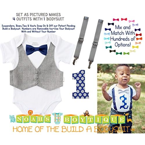 Noah S Boytique Boys First Birthday Outfit Bundle Set Cake Smash