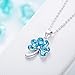 SILYHEART S925 Sterling Silver Lucky Clover Fashion Crystal Heart Shaped Charm Four Leaf Clover Pendant Necklace Jewelry Gifts