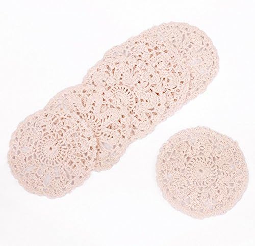 Dms 08 レースドイリー コットン 10cmサイズ ライトピンク6枚セット 手作り レースボウル 小物入れ