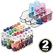 mDesign Small Plastic Kitchen Storage Divided Bin for Child/Kids Supplies - 3 Compartments to Organize Baby Food Jars, Pouches, Bottles, Sippy Cups, Cans, Pacifiers, Shampoo - 2 Pack - Smoke Gray