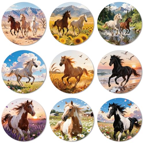 ANATTASOUL Galloping Steed Wooden Coasters Bulk