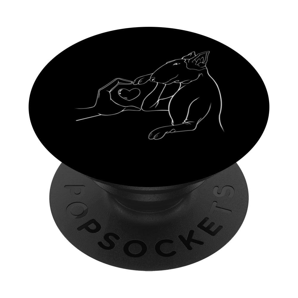 Line Art Bull Terrier English Bull Terriers Bullie Dog PopSockets Swappable PopGrip