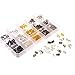 In A Box(1325pcs/box) Kit with 5 Colors 1150 Pcs Open Jump Rings 4mm and 100 Pcs Ribbon Clamp Crimps with Loop Iron Ribbon Ends 10mm and 75 Pcs Lobster Claw Clasp 12mm Jewelry Making Findings