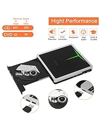 Guamar - Unidad de CD y DVD externa 5 en 1 (USB 3.0, USB C, CD, DVD, reproductor de CD, grabadora, grabadora óptica, para ordenador portátil, Micbook, Windows, PC, compatible con tarjetas SD, TF, 2 transferencias USB 3.0, DVD±RW, DVD±R CD-R)