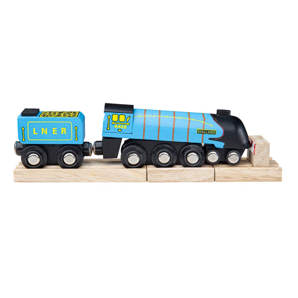 Bigjigs Rail Heritage Collection Mallard Wooden Toy Train, Compatible with Most Wooden Railway Brands