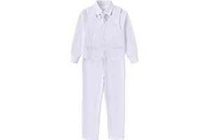 Getthebeauty-style Boys Suit Formal Kids Wedding Outfit 3 Piece Slim Fit Boys Suit Vest Pants Shirt Set with Tie