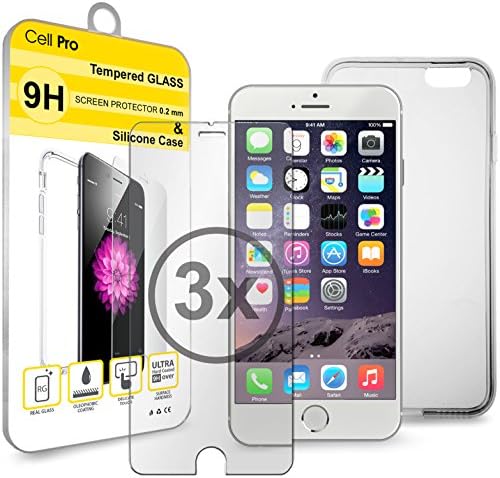 iPhone 6 6S Screen Protector 3 Pack and 1 Silicone Case Perfect Bundle for Apple iPhone 6 and iPhone 6 S