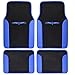 BDK A Set of 4 Universal Fit Plush Carpet with Vinyl Trim Floor Mats For Cars Truck SUV - Universal Fit (Blue)