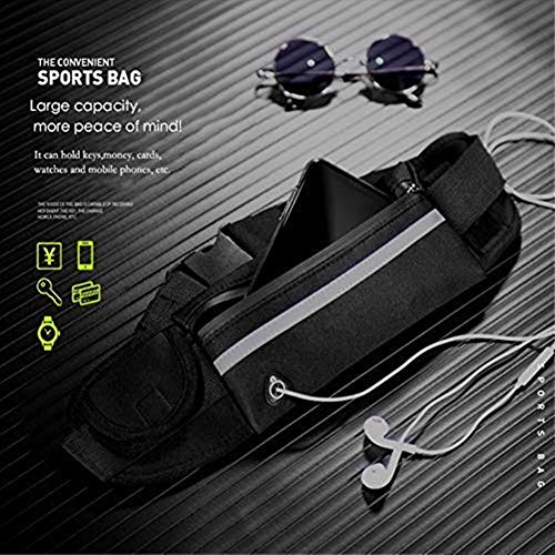 FChome Running Belt Waist Pack-Reflective Waterproof Running Waist Belt-Runners Waist Bag-Adjustable Running Pouch for All Kinds of Phones,Black
