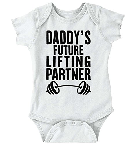 Daddys Lifting Partner Funny Cute Workout Exercise Baby Onesie Bodysuit