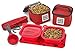 Dog Travel Food Set For Small Dogs (Red) - 7pk Including Collapsible Bowls, Carriers, Scooper, Place Mat, Bag