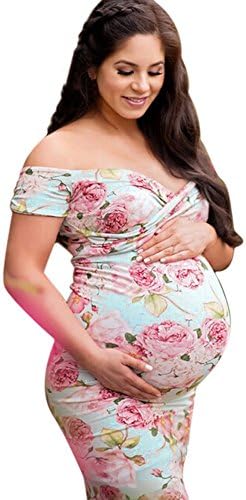 Maternity Dress Sunday77 Sleeveles Floor Length Floral Photography Bodycon Pregnant Women Ladies Wedding Evening Party
