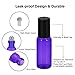 Glass Roll-on Bottles - 5ml, 12 Pack, Violet Colored by Mavogel, Stainless Steel Roller Balls, Essential Oil Opener, Droppers, Funnels, and Labels Included