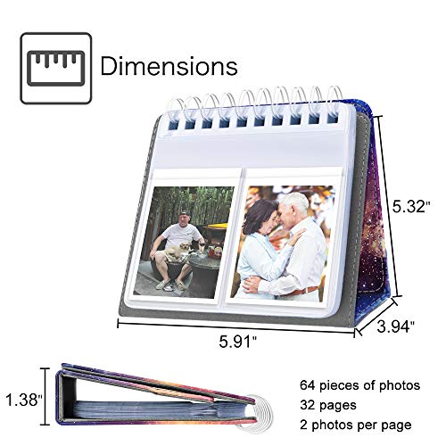 Fintie Calendar Photo Album for Fujifilm Instax - 64 Pockets Vegan Leather Photo Album for Fujifilm Mini 9 Mini 8+ Mini 90, HP Sprocket, Kodak Mini, Polaroid Camera 3-Inch Film (Galaxy)