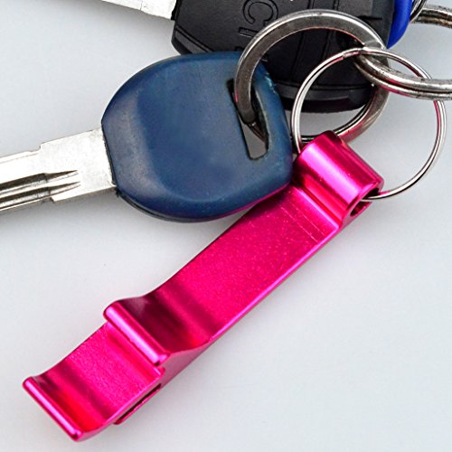 cnomg 16 pcs 8 Colored Metal Bottle Opener, Split Key Ring Chain Keychain Bulk Aluminum Pocket Claw Bar Soda Beverage Beer Bottle Opener - Thumbnail 5