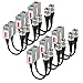 VIMVIP® 6 Pairs (12 Pcs) Mini CCTV BNC Video Balun Transceiver Cable