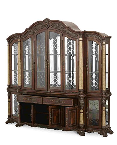 AICO Victoria Palace China Hutch & Buffet with Left & Right Piers by Michael Amini - Thumbnail 2