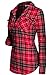 BodiLove Women's Warm Flannel Long Roll Up Sleeve Button Up Plaid Shirt
