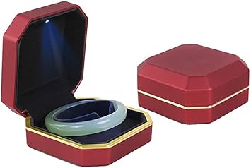 HJ Inicio Joyero Luces LED Caja de regalo de Phnom Penh Caja de almacenamiento de joyas