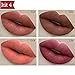 Matte Liquid Lipstick Set, Qibest 4 Colors Waterproof Long Lasting Nude Lipsticks Non-Stick Cup Lip Gloss(Kit 4)
