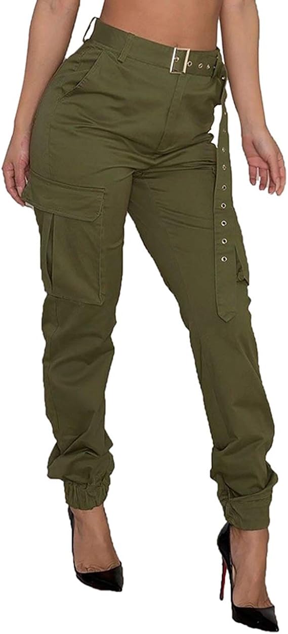 Baggy Jogginghose Damen Einfarbig Breite Lang Cargo Produktbild-Vorschau 3
