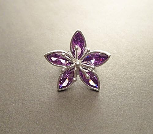 Amethyst Flower Ring - Orange Blossom Ring - Sterling Silver - Flower Pattern - Pink Amethyst - Boho Ring - Cocktail Ring - Rose de France