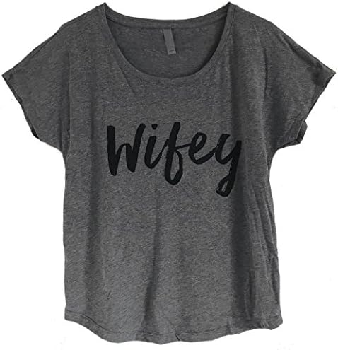 The Bold Banana Women's Wifey Dolman Style T-Shirt- L - Heather Grey