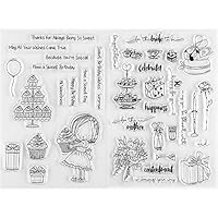 MaGuo Chirldren Happy Birthday Girl Cupcakes Clear Stamps for Paper Craft DIY Scrapbooking