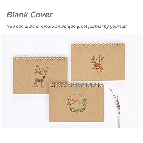 Soft Cover Spiral Journal Notebook (2-Pack), Alloyseed Wirebound Journal Memo Notepads Diary Notebook Planner Acid-free Cream White Thick Paper, 100 Pages, 50 Sheets Khaki (Grid) - Thumbnail 2