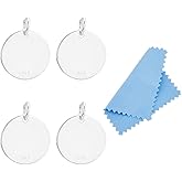 DICOSMETIC 4Pcs 12mm/0.47" Round Stamping Blanks 925 Sterling Silver Engravable Coin Disc Blank Tags Plate Silver Charms for Necklace Bracelet Earring Jewelry Making