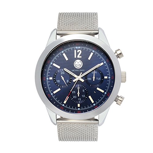 Michael Zweig Royal Regatta 10 ATM Mens Watch, Stainless Steel Mesh Band