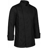 ChefsCloset Long Sleeve William Chef Coat, Modern Zipper Chef Jacket