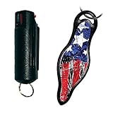 Hit the Road Bundle - MUNIO Self-defense Keychain with Artistic Design and Wildfire Black Hard Case Pepper Spray - Lot of Two Pieces (Urban Patriot)