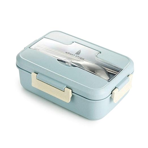 STRUGGGE Bento Box de Paja de Trigo Caja de Almuerzo con vajilla ...