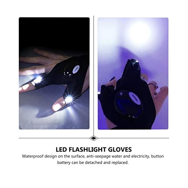 Amosfun LED-Taschenlampen-Handschuhe, leicht, fingerlos, Angel-Handschuhe, Werkzeug für die Reparatur von Arbeiten an… – Bild 3