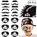 VAMEI 24 PCs Pirate Party Supplies Eye Patches Pirate Bandana Fake Mustaches Halloween Costume Party Favors Captain Pirate Costume Accessories Boys Girls Kids