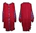 R.Vivimos Womens Autumn Long Sleeve Embroidery Oversized Single Breasted Button Up Dresses with Pockets (XL,Red)