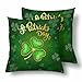 InterestPrint Custom 2 Pack St. Patrick's Day with Lucky Shamrock Throw Cushion Pillow Case Covers 18x18 Twin Sides, Green Luck Clover Cotton Zippered Pillowcase Sets Decorative