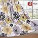 H.VERSAILTEX Blackout Curtains for Bedroom Living Room 84 Inches Long Thermal Insulated Drapes Grommet Top Vintage Yellow and Gray Floral (2 Panels, 52