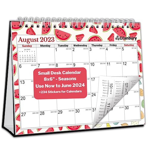 CRANBURY Small Desk Calendar 20232024 (Seasons) 8x6 Standing Desk