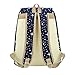 ABage Girls' Canvas Backpack Set 3 Pieces Patterned Bookbag Laptop School Backpack, Blue