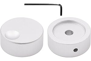 Szliyands 2pcs 32 x 13 mm Aluminum Alloy Potentiometer Control Knob Volume Audio Electric Guitar Bass Screw Type,for 6mm Diameter Shaft (Silver)